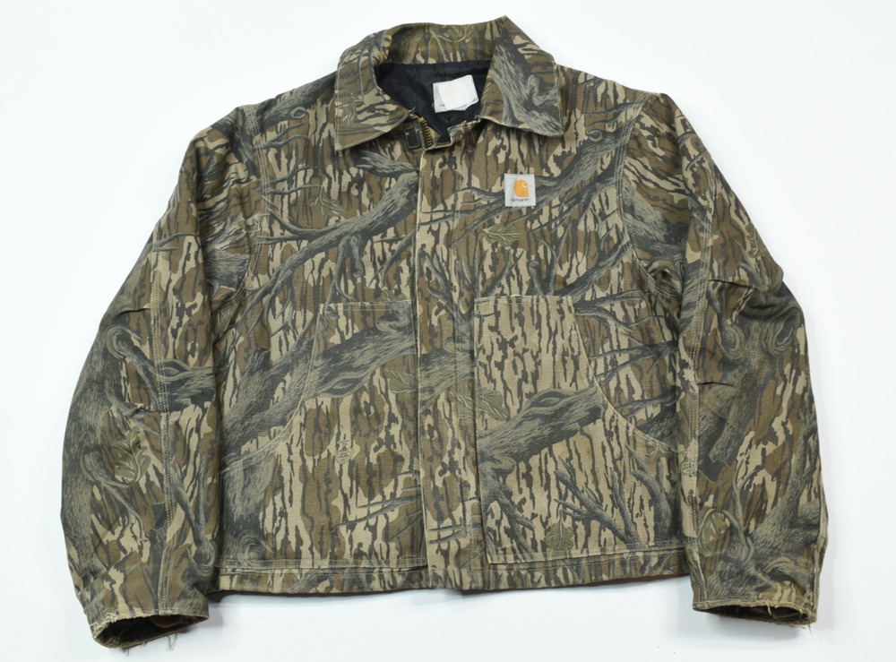 Vintage Carhartt Mossy Oak Treestand Camouflage Jacket Mens Large Full-Zip 90s